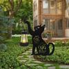 Garden Solar Light Solar-Powered Metal Cat Shape Light with Stakes Easy Installation Outdoor Rustproof Decorative Light for Garden Lawn Yard