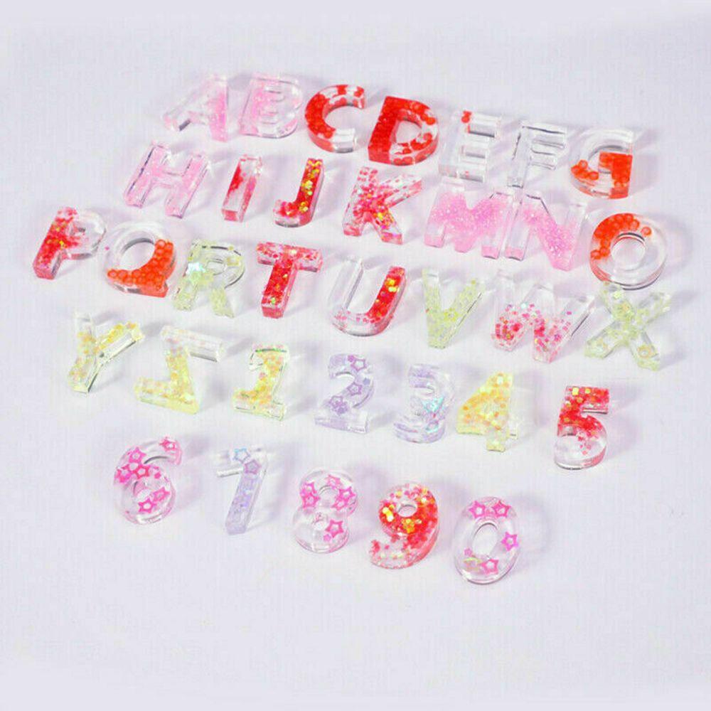 Pendant Epoxy Silica Gel Resin Casting Silicone Molds Resin Mould Alphabet Number DIY Crafts