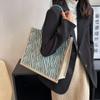 Large Capacity Versatile Retro Tote Bag Women'S Fashion Linen Commuter Shoulder Bag Fashion Portable Shopping Bag