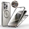 Для iPhone 15 14 Pro Max 360 ° все включено защитные чехлы магнитная безопасность беспроводная зарядка алюминиевый сплав защитные чехлы