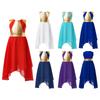 Kids Girls Color Block Asymmetrical Lyrical Contemporary Dance Dress Sleeveless Praise Dance Tunic