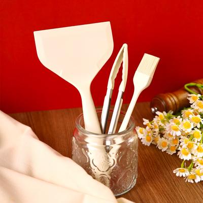 3 шт./наборы силиконовых тамаго, набор лопаток с широким горлом, молочно-белая ручка, устойчивая к высоким температурам лопатка для жарки, домашние кухонные инструменты