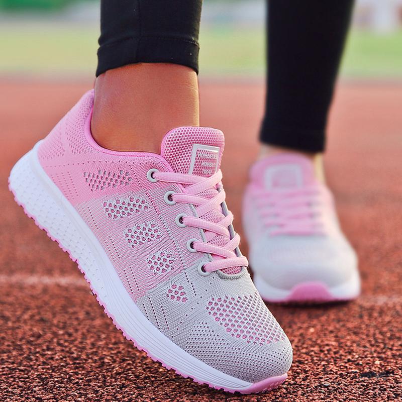 Fashion Fashion 2025 New Women's Sneakers Mesh Fabric Woman Shoes Walking Sneaker Woman Lace Up Tenis Feminino Sneakers For Women