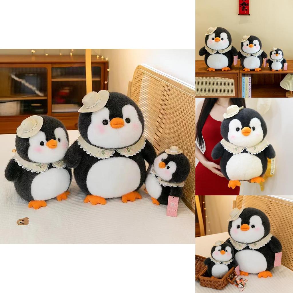 Adorable Gray Plush Penguin Doll Soft Toy Ideal For Kids Sleep And Comforting Gift