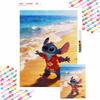 Diamond Art Painting Lilo and Stitch Beach Sunset Handmade Diy Kit Home Decoration