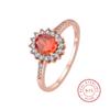Luxury Rose Majesty Flower Ruby Couple Ring for Women Sterling S925 Silver Anniversary Gift Jewelry Zircon Rings Bridal Jewelry