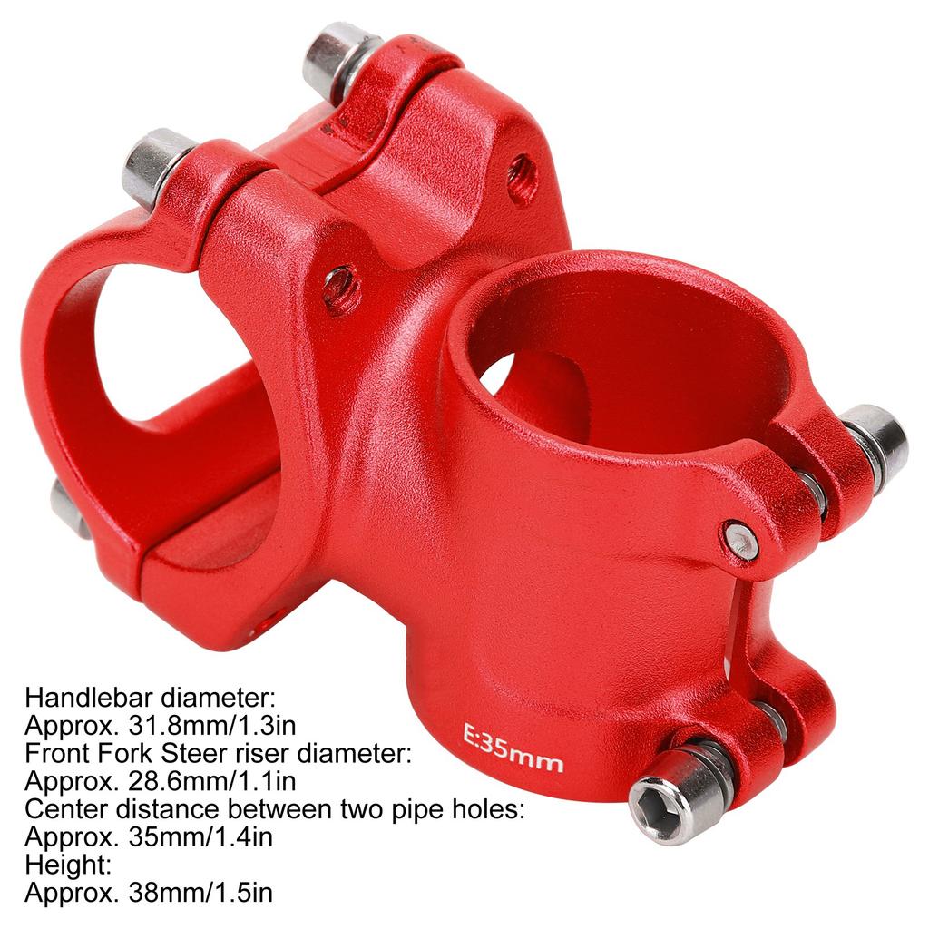 LUNJE 31.8x35mm Bike Handlebar Short Stem Riser Aluminum Alloy Hollow Stem
