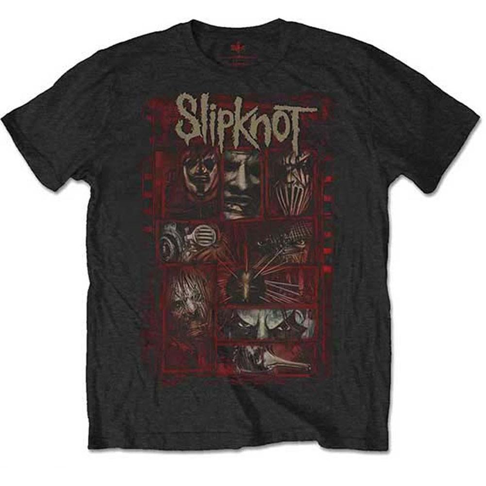 Мужские коробки с набросками Slipknot (Назад Печать) Приталенная футболка XX-Large Черная