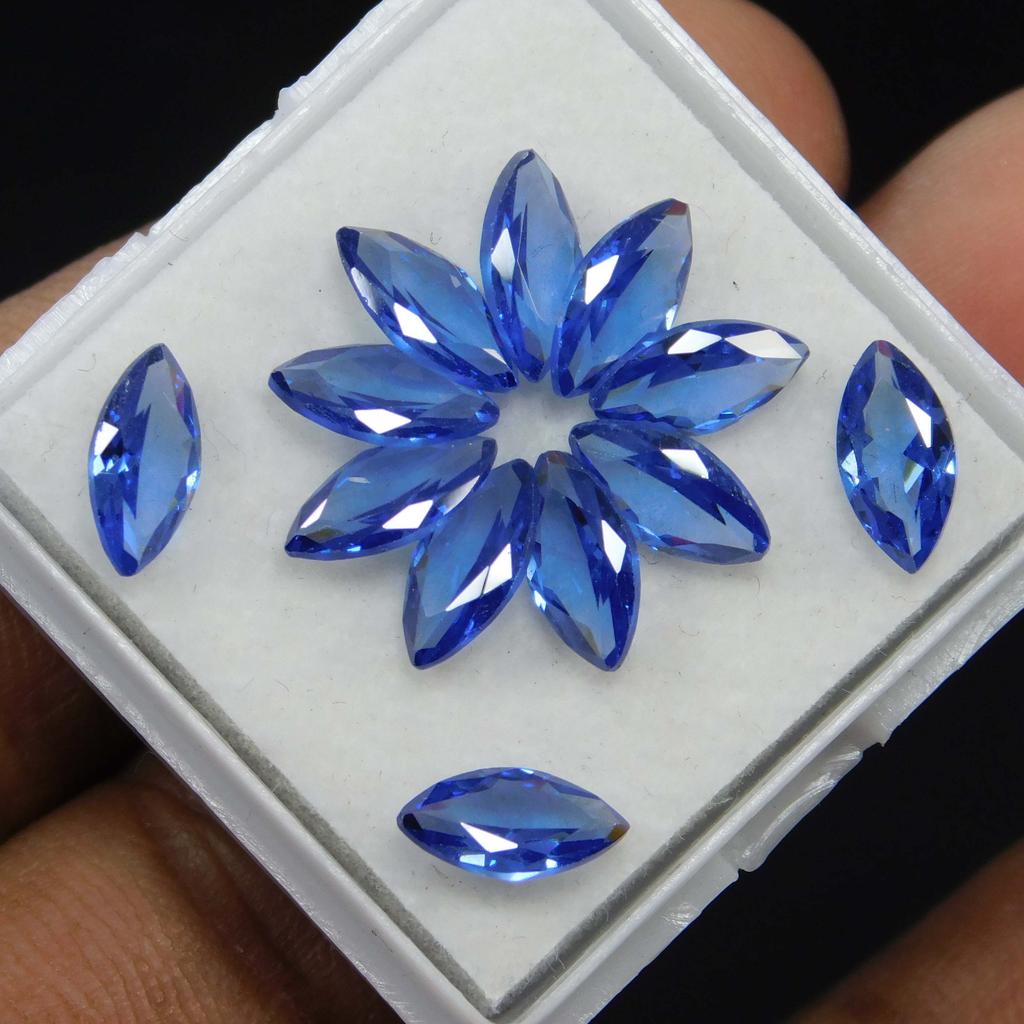 Amazing Marquise Cut   Loose Gemstone Lot 12 PCS Natural Blue Sapphire