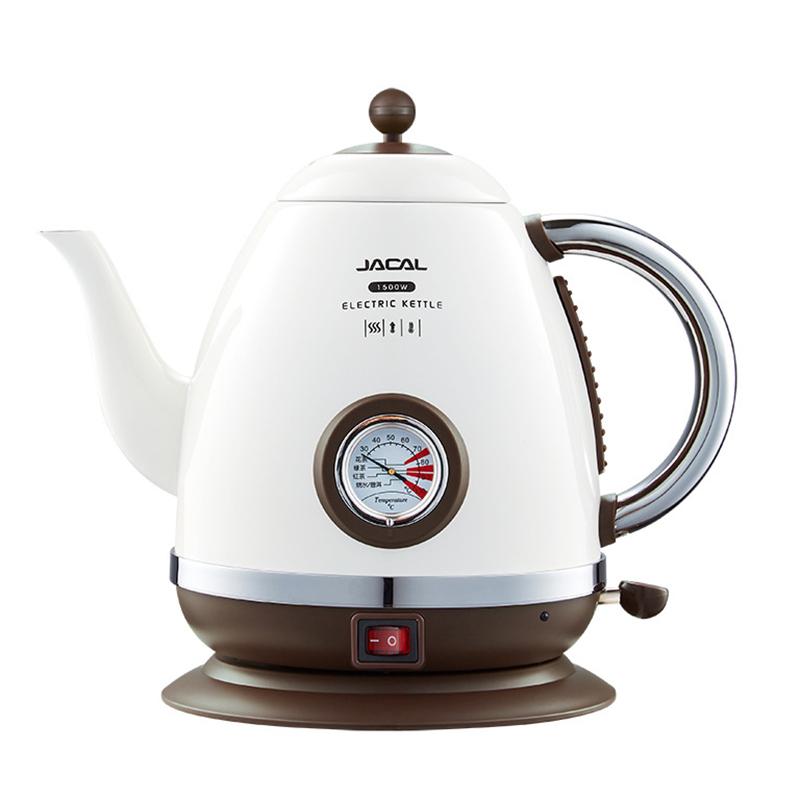 1.5L Electric Kettle 1500W Quick Heating Boiling Coffee Teapot Household Thermo Pot 304 Stainless Steel Linner with Thermometer