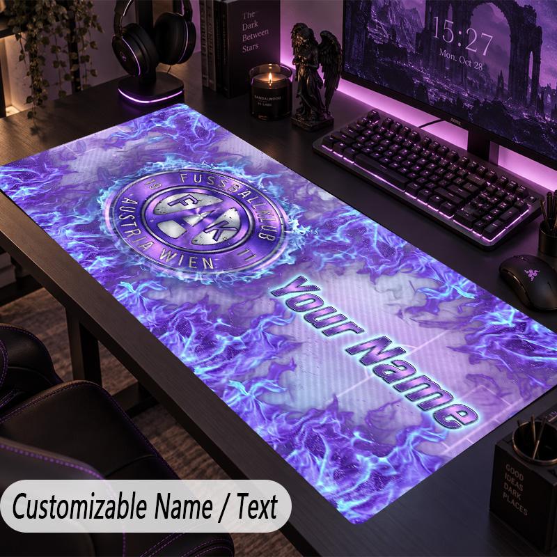 Custom Text Big Mousepad, Extended Desk Pad For Laptop Work GameAustria Wien FC