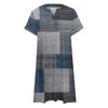 Womens Plus Size Dresses V Neck Short Sleeve Summer Casual Solid Dress Tunic With Pocket