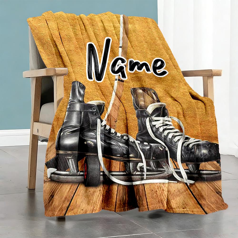 Roller Skates Customize Text Blanket Cozy Customizable Blanket Comfortable Great for Sofa Bed Couch Living Room Four Seasons Multipurpose