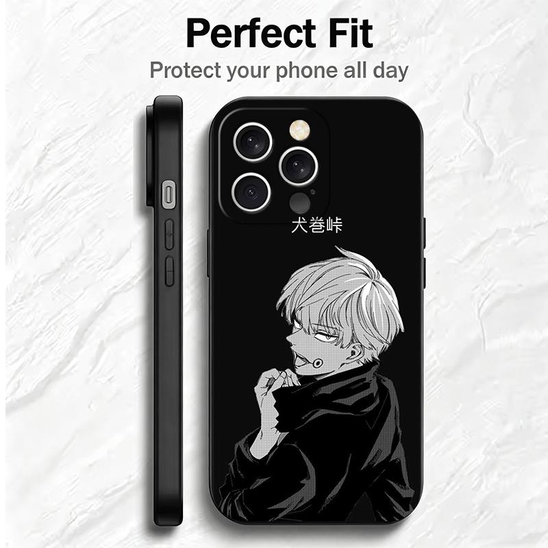 Аниме Инумаки Тоге JUJUSU Мягкий чехол для телефона для iPhone 16 16E 17 Air 15 Pro Max 14 Plus 13 Mini 11 12 7 Черная задняя крышка