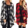 Long Sleeve Open Front Cardigans For Women Casual Plaid Patchwork Outwear