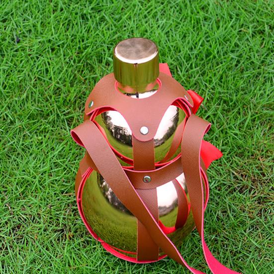 Бутылка-тыква 1500 мл, нержавеющая сталь, чайник-тыква, большая вместимость, спортивная дорожная бутылка для спортзала, в китайском ретро-стиле