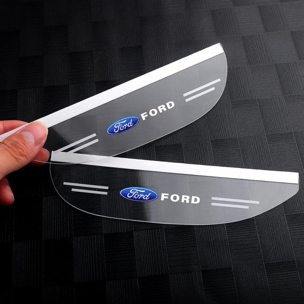 IARW2 2Pcs Car Rear View Mirror Sticker Rain Shield Shade Cover Decoration For Ford Focus ST Ranger Mondeo Kuga Ecosport Fiesta Fusion