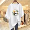 Plus Size 200 Jin Women's Cotton T-Shirt: Slimming, Short Sleeve, Loose Fit, Great Coverage for Summer