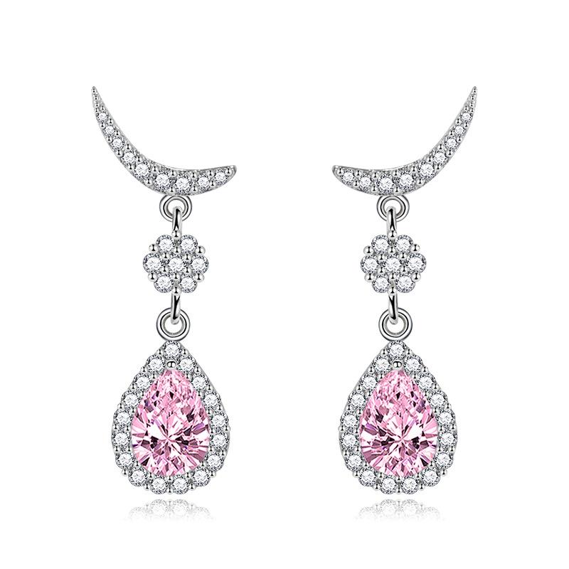 BELLA BOX Fashion Color Series Water Drop Pear Shaped Earrings Lady Wedding Engagement Jewelry Gifts