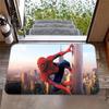 Marvel 1pc Cartoon Print Floor Mat, Spider-Man City Climbing Red and Blue Grid Suit High-Rise Building Background, Easy to Cle