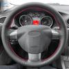 Car Accessories Perforated Leather Inner Steering Wheel Cover Trim For Ford Focus 2 2005 2006 2007 2008 2009 2010 2011