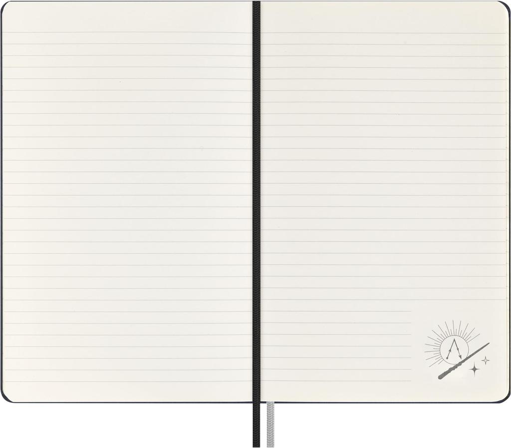 Moleskine Harry Potter Gift Set, Lumos Notebook, Kaweco Rollerball Pen, Hardcover, Large Size, Horizontal Ruled, LEHP23QP060LUM