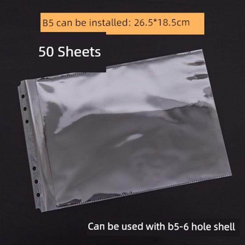 Horizontal Folder Punch Folder A3/A4/B5/A5 Flip Loose-Leaf Binder Folder VAT Invoice Test Paper Clip