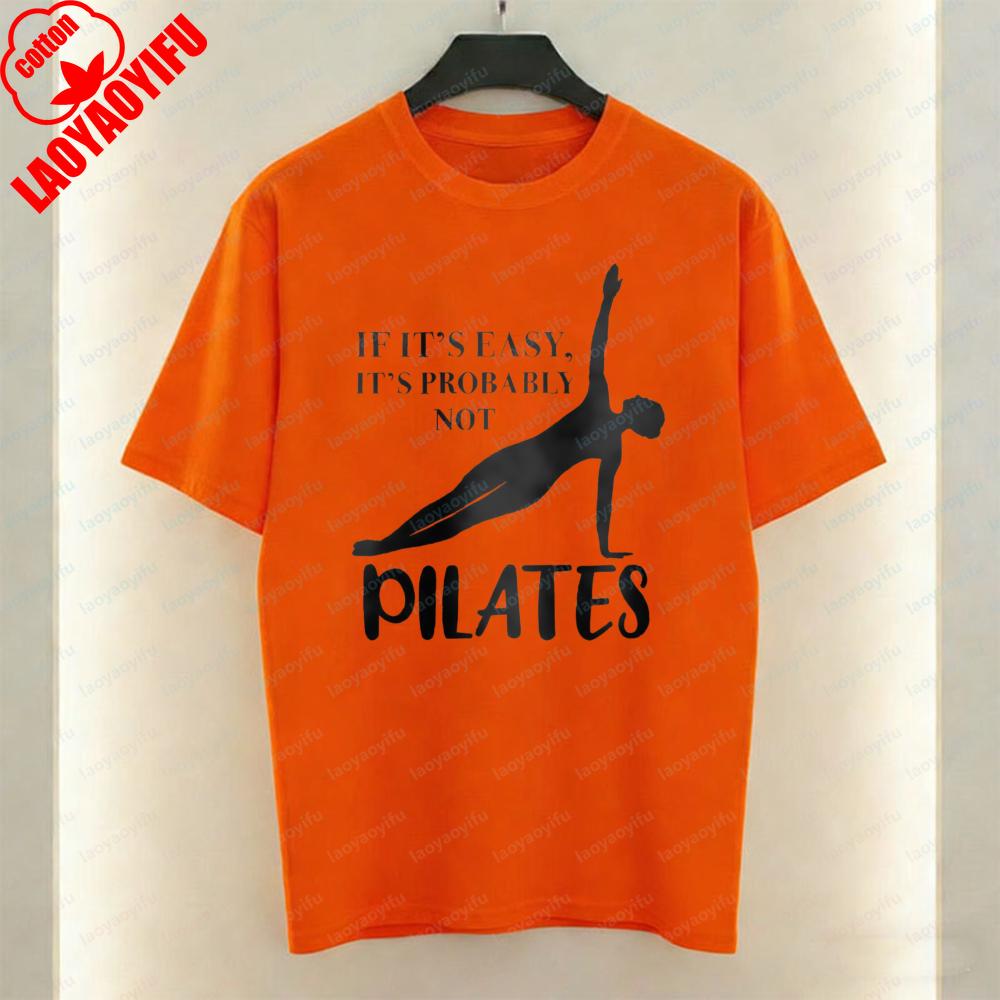 Pilates Women TShirt Simple Side Plank Exercise Graphic Tops Unisex Fitness Casual Cotton Tee Gym Breathable Clothes Ropa Mujer