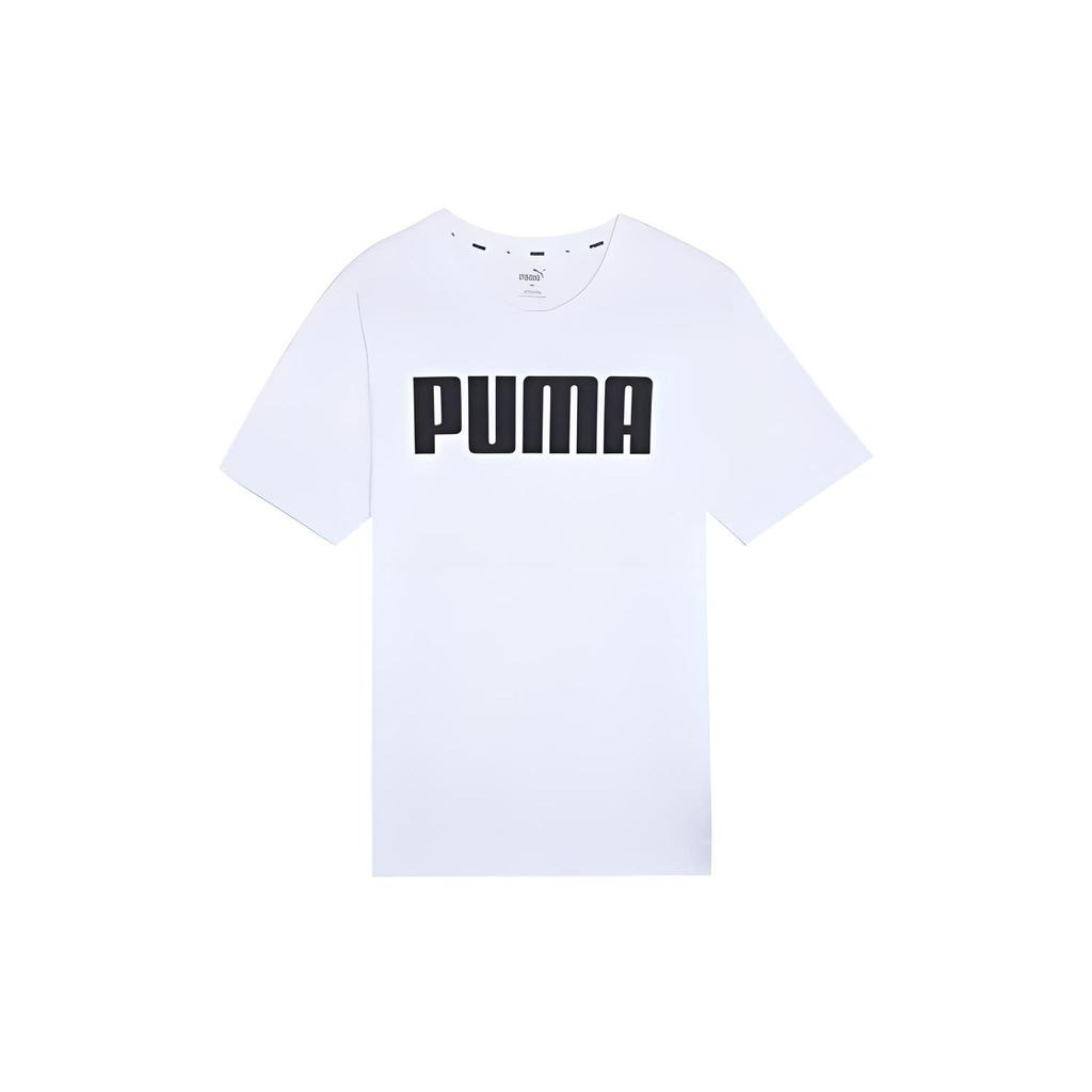 Puma Letter Round Neck Breathable Comfortable Casual Sports Short Sleeve T-Shirt Men T-Shirts White 671259-02