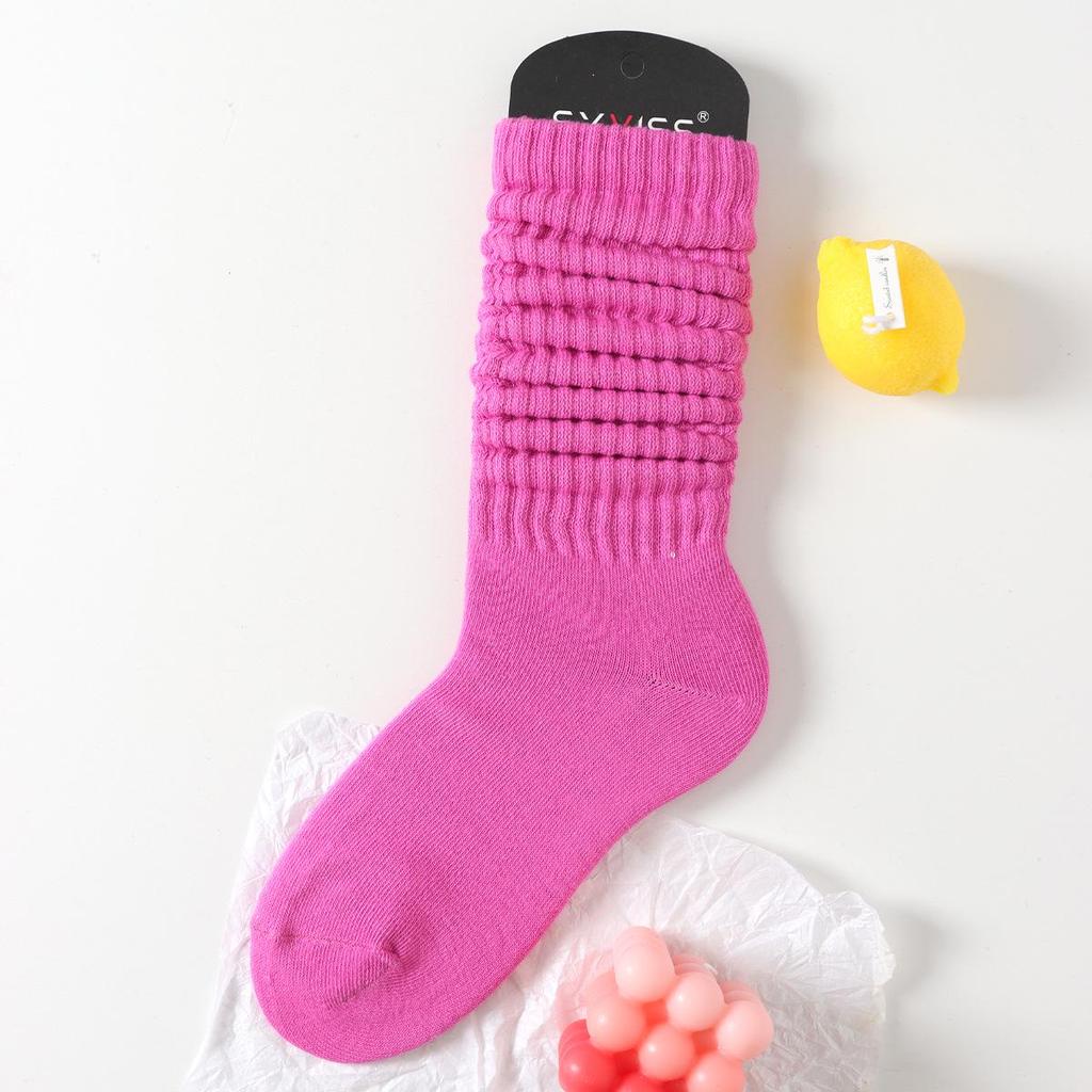SYVISS Unisex Solid Color Scrunch Socks - Long Warm Leg Warmers, Slouch & Bubble Styles for Men and Women.