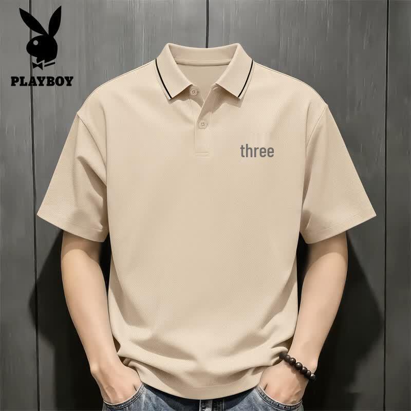 PLAYBOY Мужская свободная футболка-поло с коротким рукавом