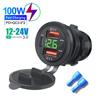 12/24 В три порта USB зарядное гнездо USB-C PD и двойной QC 3.0 для автомобиля мотоцикла с вольтметром и выключателем питания автомобильное зарядное устройство