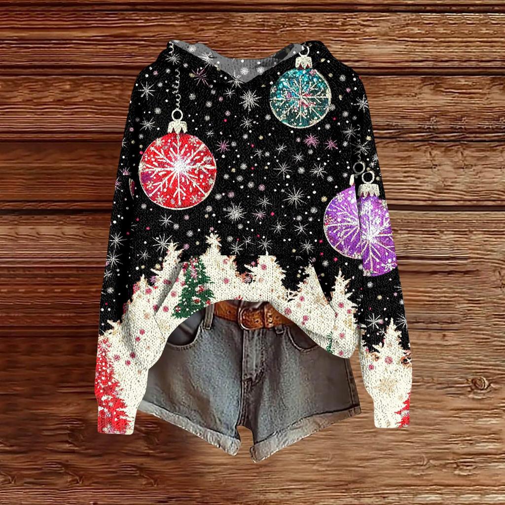 Женская модная повседневная толстовка с капюшоном и длинными рукавами с принтом