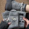 Носки детские Мультяшный щенок Галстук-бабочка Серый цвет Шерстяные носки, Подходят для всех сезонов, Теплые и плотные носки до середины голени