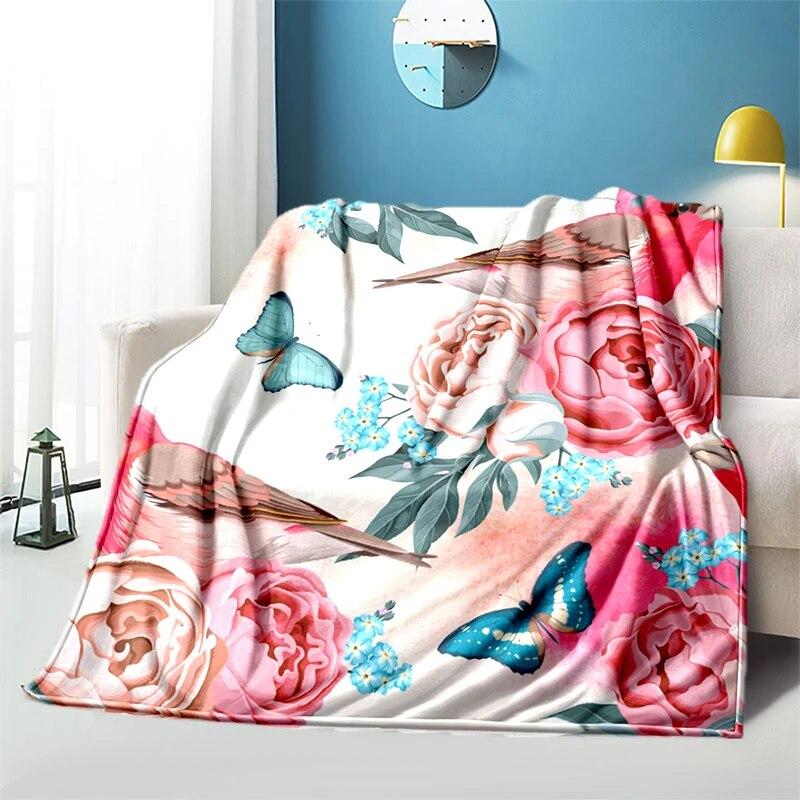 Мягкий плюшевый диван-кровать с цветком розы, тонкие одеяла для пикника с героями мультфильмов, современное фланелевое одеяло Gedruckt Bettdecke Geschenk