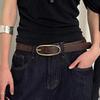 PU Jeans Belt Red Women's Waistband Casual Needle Buckle Belt  Decoration Belt