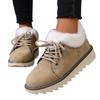 New Large-sized Front Lace-up Snow Boots for Women, Warm and Thickened Cotton Shoes