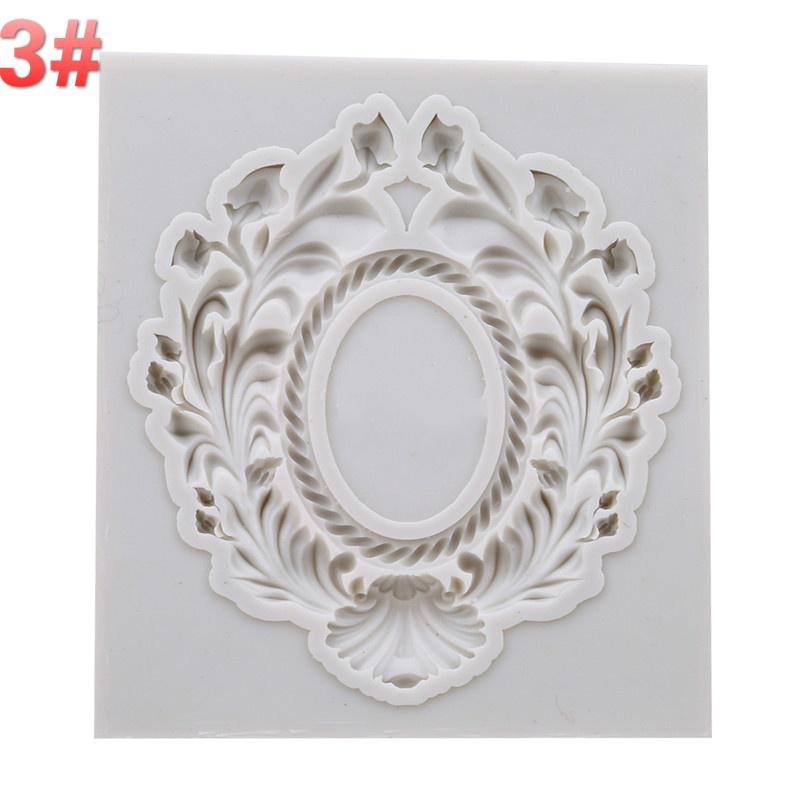 European Pastry Antique Mirror Frame Fondant Cake Mold Silicone Mould Border Embossing Pastry Tool