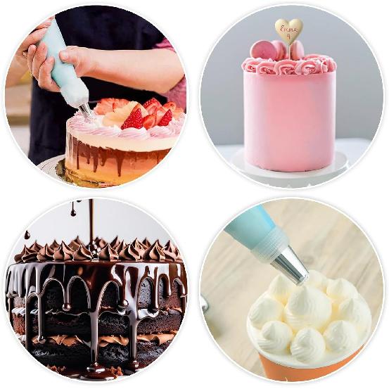 7 PCS Cake Decorating Tips, Round Hole Cake Piping Tips Set, Stainless Steel Vintage Piping Nozzles, Cake Frosting Tools Russian Pastry Icing