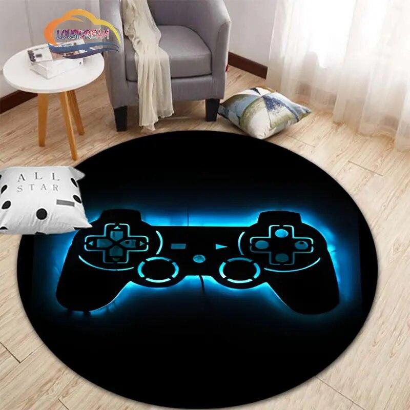 3D игровой контроллер круглый ковер, коврик для гостиной, спальни, детской комнаты, круговая игровая декорация подарок