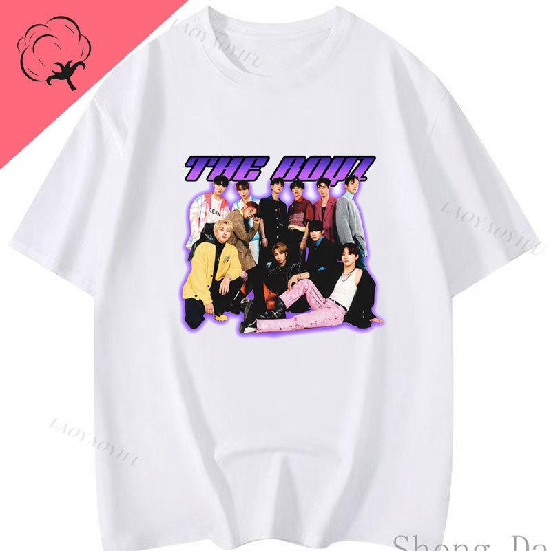 Ropa De Mujer The Boyz Kpop Fashion Unisex Y2k Clothes Hot Sale Crewneck Streetwear Hipster Short Sleeve Cotton Graphic T Shirts