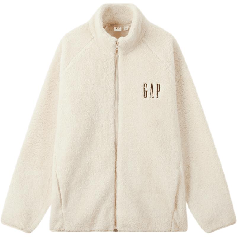 GAP Embroidery Letter Logo Fleece Lined Stand Collar Casual Sweatshirt Unisex 817851