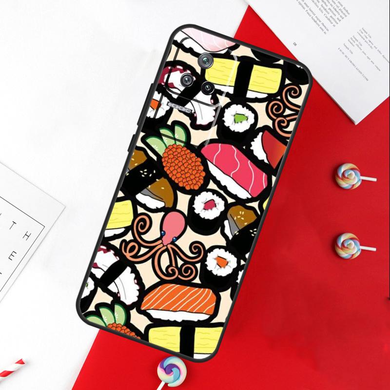 Суши Роллы Рис Кухня Еда Милый Чехол Для Xiaomi 11T 12T 13T 14T Pro 13 14 15 Ultra POCO X7 Pro X3 X5 X6 F5 F6 M6 Pro Чехол
