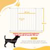 Extendable Safety Dog Gate, 76-82/86-97/101-107 cm, Pressure Fit, Metal and Plastic, White