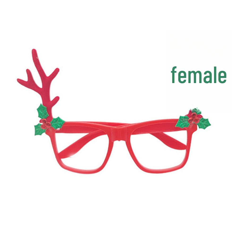 Рождественские мультяшные очки — подарки для взрослых и детей с изображением Санты, снеговика и рогов оленя