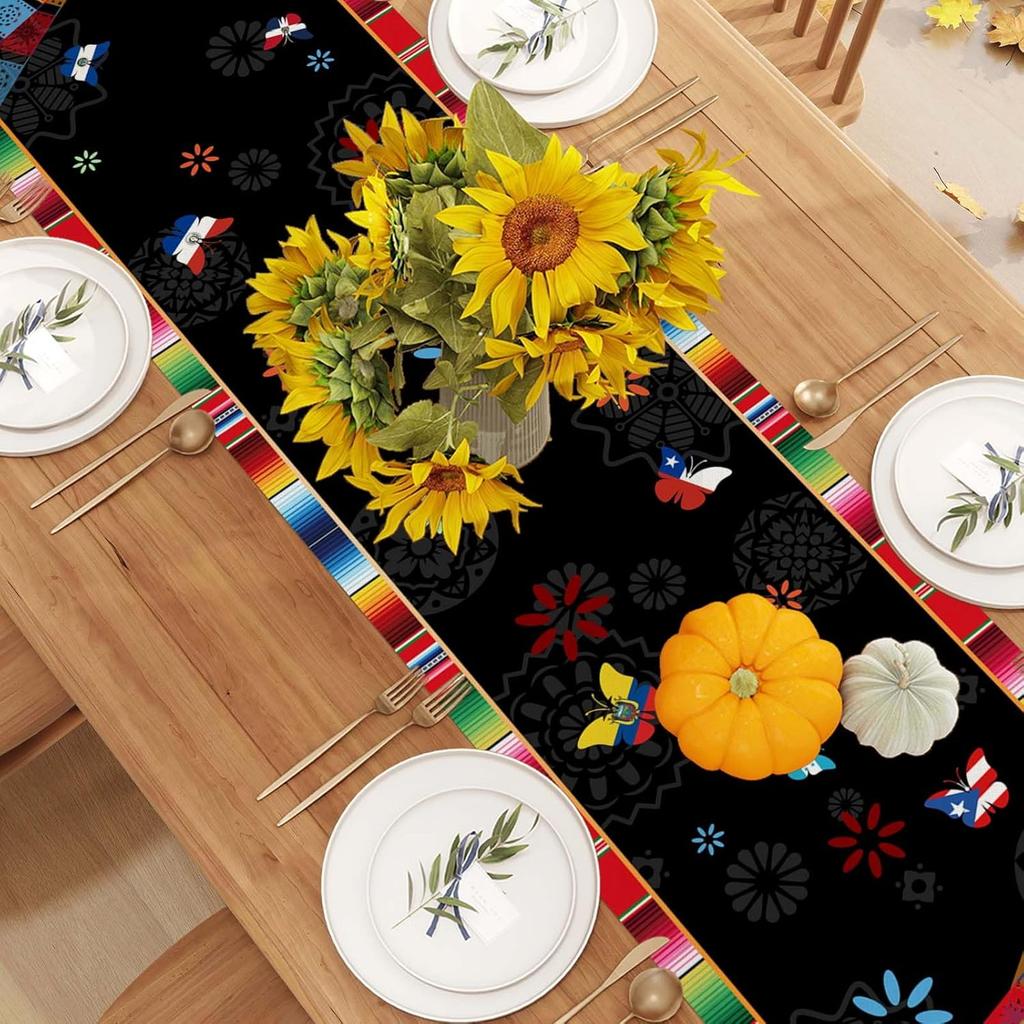 Linen Hispanic Heritage Month Table Runner 72 Inches Long National 22 Spanish Speaking Countries Latino Heritage Month Decorations and Supplies for