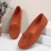 Fashion Spring New Single Shoes for Women Round Head Suede Shallow Mouth Butterfly Knot Soft Sole Non-slip Flat Shoes