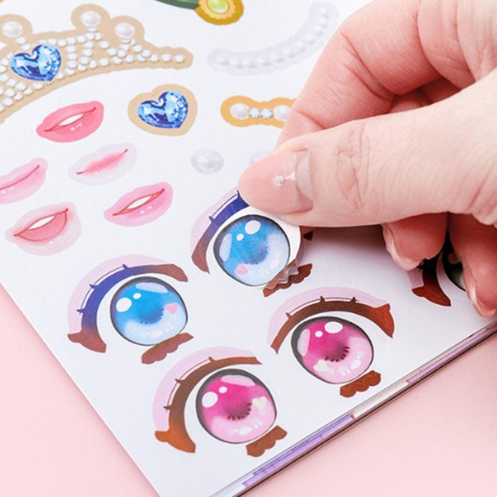 Красивая наклейка для макияжа, книга, головоломки, игры, наклейка со сменой лица, наклейка со сменой лица