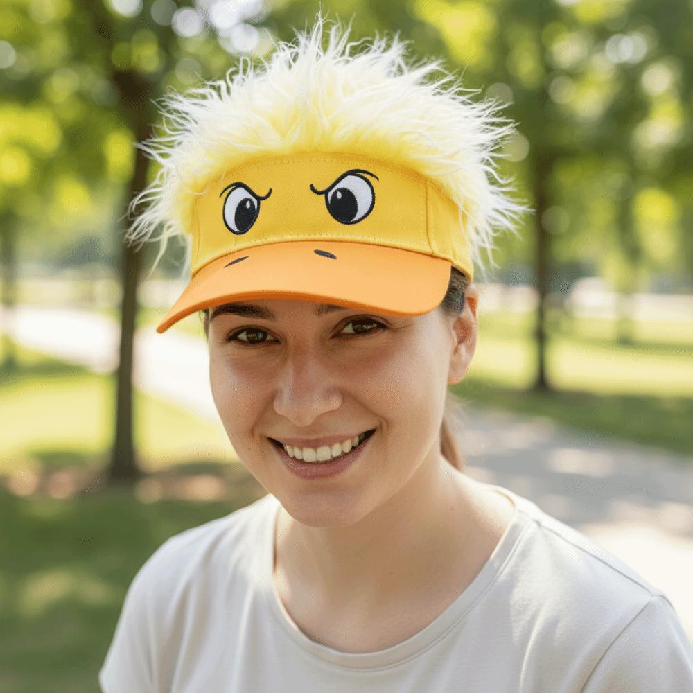 Breathable Embroidered Baseball Cap Soft Top Duck Tongue Cap Duckling Decorated Wig Cap Party Gift