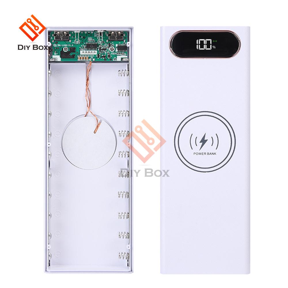 Съемный USB 10*18650 Power Bank чехол 22.5W 15W мобильный телефон быстрое зарядное устройство хранение DIY 18650 держатель аккумулятора зарядное устройство коробка